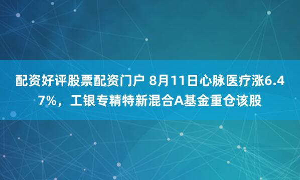 配资好评股票配资门户 8月11日心脉医疗涨6.47%，工银专精特新混合A基金重仓该股